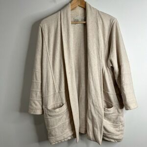 Anthropologie Saturday Sunday Beige Shawl Collar Oversized Cardigan Jacket Sz XS